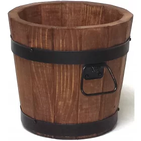    Drewdon-Blumentopf, 28 cm x 28 x 26 cm, Durchmesser 28 cm, Holztöne in Braun und Beige