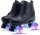  Klassische Rollschuhe für Erwachsene mit leuchtenden Rädern, SCHWARZ, Größe 42