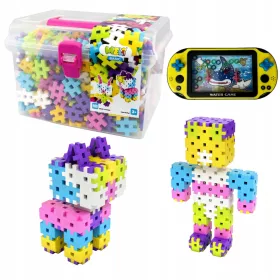    Meli Basic Pink Travel Box Waffelblöcke 500 Elemente + Wasserspiele – Arcade-Wasserspiel