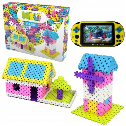  Meli Basic Blocks 600 Teile 50030 + Wasserspiele – Arcade-Wasserspiel