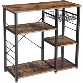    Hilfsregal Küchenschrank Insel Loft Vintage rustikale schwarze Eiche