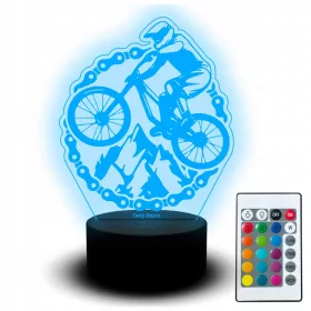    Led Schreibtischlampe 3D Statuette Mountainbike MTB für Radfahrerkette