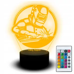    Led Schreibtischlampe 3D Statuette Arbeit Schweißer Beruf für Schweißer Name