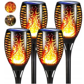   Forever Speed eingebettete Solarlampe, schwarz, 78 cm, 4 Stk.