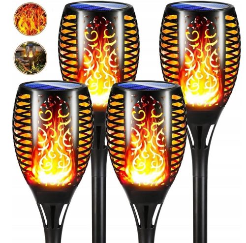Forever Speed eingebettete Solarlampe, schwarz, 78 cm, 4 Stk.