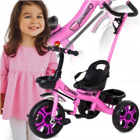    BE-ACTIVE.PL Dreirad Fahrrad, Kinderdreirad, Aufsitz, Schwarz, Pink