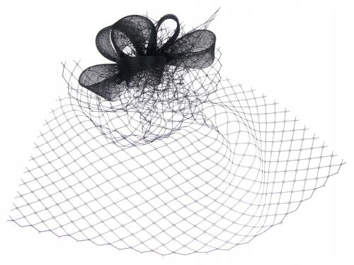  SCHLEIER, Fascinator, Frisur – schwarzer Abendschleier