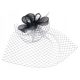  SCHLEIER, Fascinator, Frisur – schwarzer Abendschleier