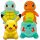  Pokemon-Maskottchen, 4 Stofftiere, 25 cm, Pikachu, Bulbasaurus, Schiggy, Glumanda