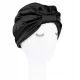  SATIN-TURBAN-SCHLAFMÜTZE, SCHWARZ