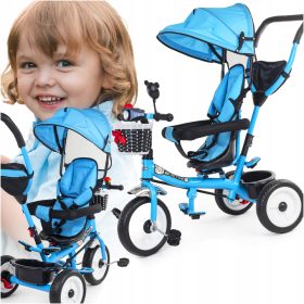   BE-ACTIVE.PL Dreirad Fahrrad 3-in-1 drehbares Kinderdreirad Weiß, Schwarz, Grau