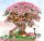  Mini-BONSAI-Blöcke, SAKURA-Baum, KIRSCHBLÜTE, Baumhaus, 2028 Teile