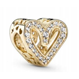  Charms Perle Herz 100 % vergoldetes Silber S925 @ 93