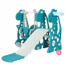  Rutschen-Schaukel-Basketball 3in1 Dino