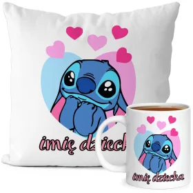    Lilo und Stitch Kissenbecher-Set, Disney-Märchen, Geschenk für ein Kind + Name