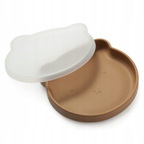  Retter Brun Silikonteller mit Deckel und Anti-Rutsch-Saugnapf, 400 ml