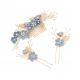  Ein Set Hochzeitshaarschmuck, Kamm, Haarnadeln, goldblaue Haarnadeln