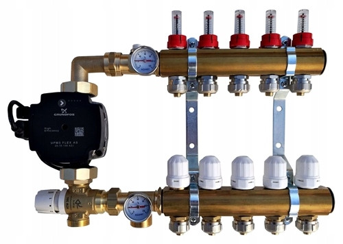  Verteiler 5 für Fußbodenheizung mit GRUNDFOS MISCHPUMPENGRUPPE