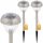  NNLED eingebettete Solarlampe, silber, 38 cm, 3 Stk.
