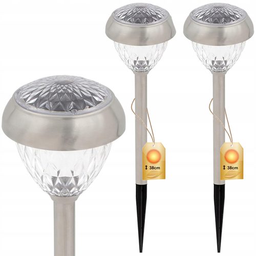  NNLED eingebettete Solarlampe, silber, 38 cm, 3 Stk.