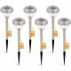  NNLED eingebettete Solarlampe, silber, 38 cm, 6 Stk.