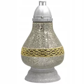  Kerze Buntglas Karaffe Dekor Gold-Spiegel