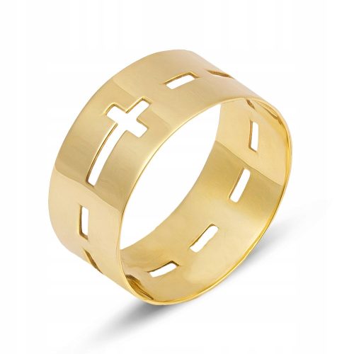  585er Goldring, Ehering mit Kreuz, r14