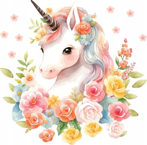  WANDAUFKLEBER EINHORNBLUMEN 50x100cm JT19