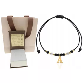  GOLD-Armband mit dem Buchstaben, Natursteine AGAT GRAVER