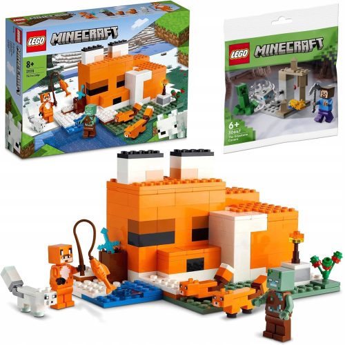  LEGO Minecraft 21178 Fuchslebensraum + LEGO Minecraft 30647 Tropfsteinhöhle