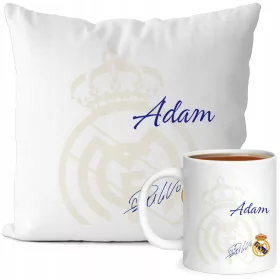    CR7 Tassen-Kissen-Set, Geschenk für einen ECHTEN MADRID-Fußballer + Namen