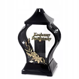    Eine elegante Kerze mit einem Pharao mit der Aufschrift WE LOVE WE REMEMBER in Gold