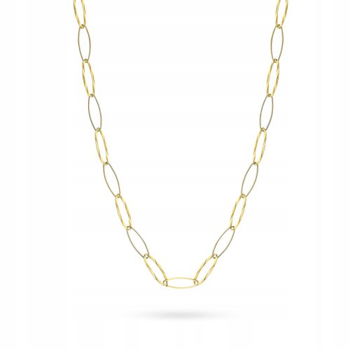  Vergoldete SILBERKETTE HALSKETTE pr. 925 breite Ellipsen-Links