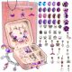  Violettes Schmuckset, Perlenset, 68 Elemente, Kreativset