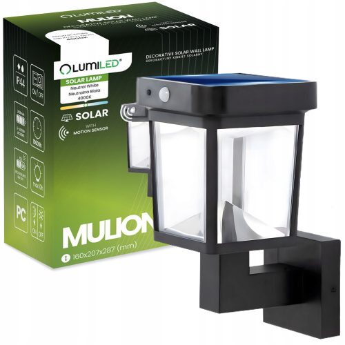  Schwarze Lumiled-Gartenwandleuchte mit integrierter 4,5-W-LED-Quelle