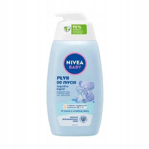  NIVEA BABY Reinigungsflüssigkeit, sanftes Bad, 450 ml