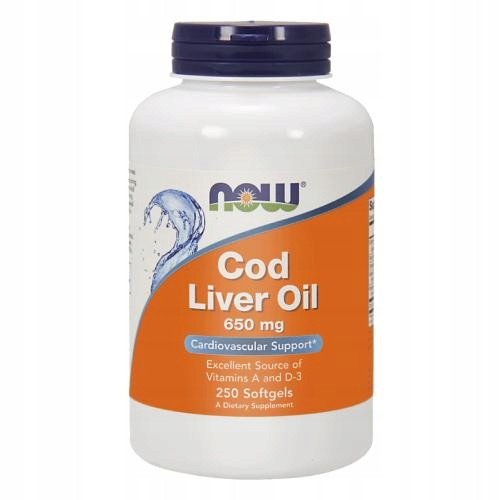  Nahrungsergänzungsmittel Now Foods Cod Liver Oil Lebertran Kapseln 250 Stk.