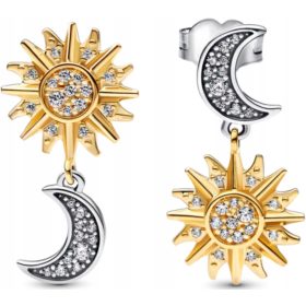  Stern- und Mondohrringe aus Silber S925