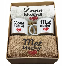    HOCHZEITSSET, HOCHZEITSGESCHENK, HANDTÜCHER, BECHER, STICKEREI FÜR EIN PAAR, PAARJUBILÄUM
