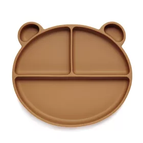  Silikonteller mit 3 Fächern in Form eines Teddybären