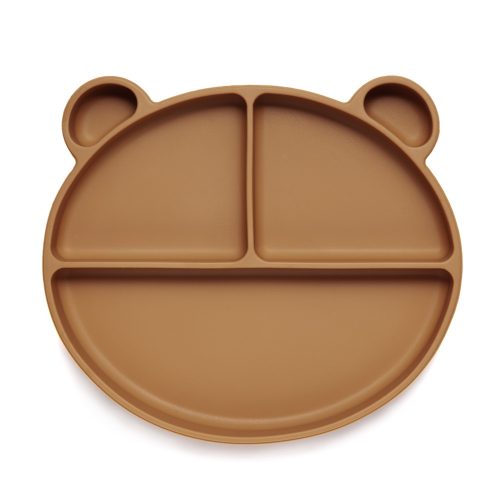  Silikonteller mit 3 Fächern in Form eines Teddybären