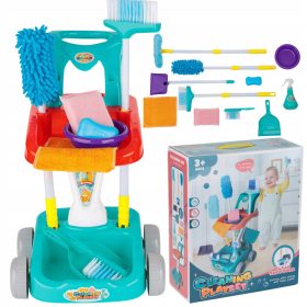  Reinigungsset für Kinder, großer Rollwagen, Zubehör