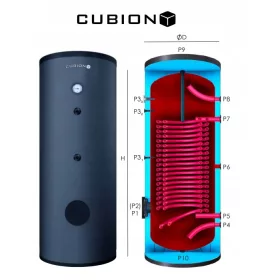    Tankheizungs-Wärmepumpe CUBION 200L Doppelspule 2,53 m2 HPD