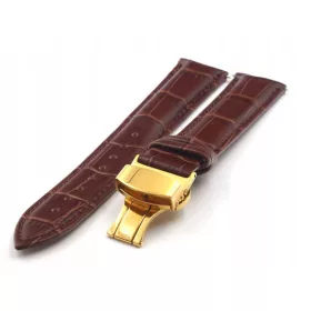  TZ-01.02GD Lederarmband mit 18 mm Butterfly