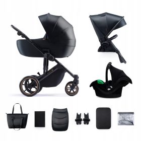    3-in-1 Multifunktions-Kinderwagen mit PRIME 2 Kinderkraft-Sitz, schwarz
