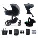  3-in-1 Multifunktions-Kinderwagen mit PRIME 2 Kinderkraft-Sitz, schwarz