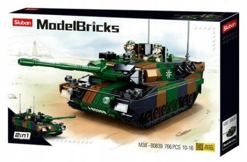  Sluban Model Bricks B0839 Leopard Tank 766 Stück + „Super Bricks Constructor“ Zertifikat