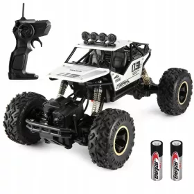    Ferngesteuertes großes Gelände-RC-Auto, 4x4-ferngesteuertes Auto, Metallmonster + Energizer AA-Alkalibatterie (R6), 2 Stk.