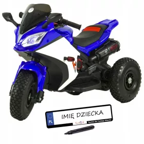    Batteriebetriebenes Motorrad für Kinder + aufblasbare Räder + Leder + LEDs