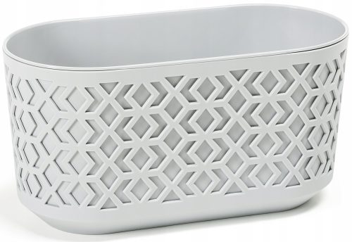  Lamela-Blumentopf 39,4 cm x 19,4 x 20,3 cm, Kunststoff in den Farben Grau und Silber